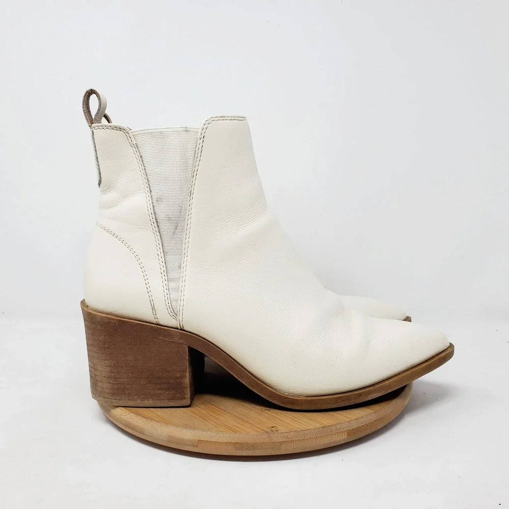 Steve Madden Ankle Boots Womens 9 Audience Bone Western Chelsea Shoes‎ Bootie